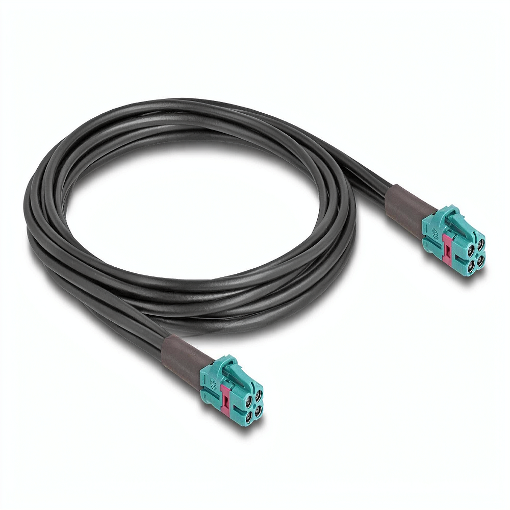 Metabee Mini Fakra HFM Quad Z Coded Female to Female B-Type Cable, 1m