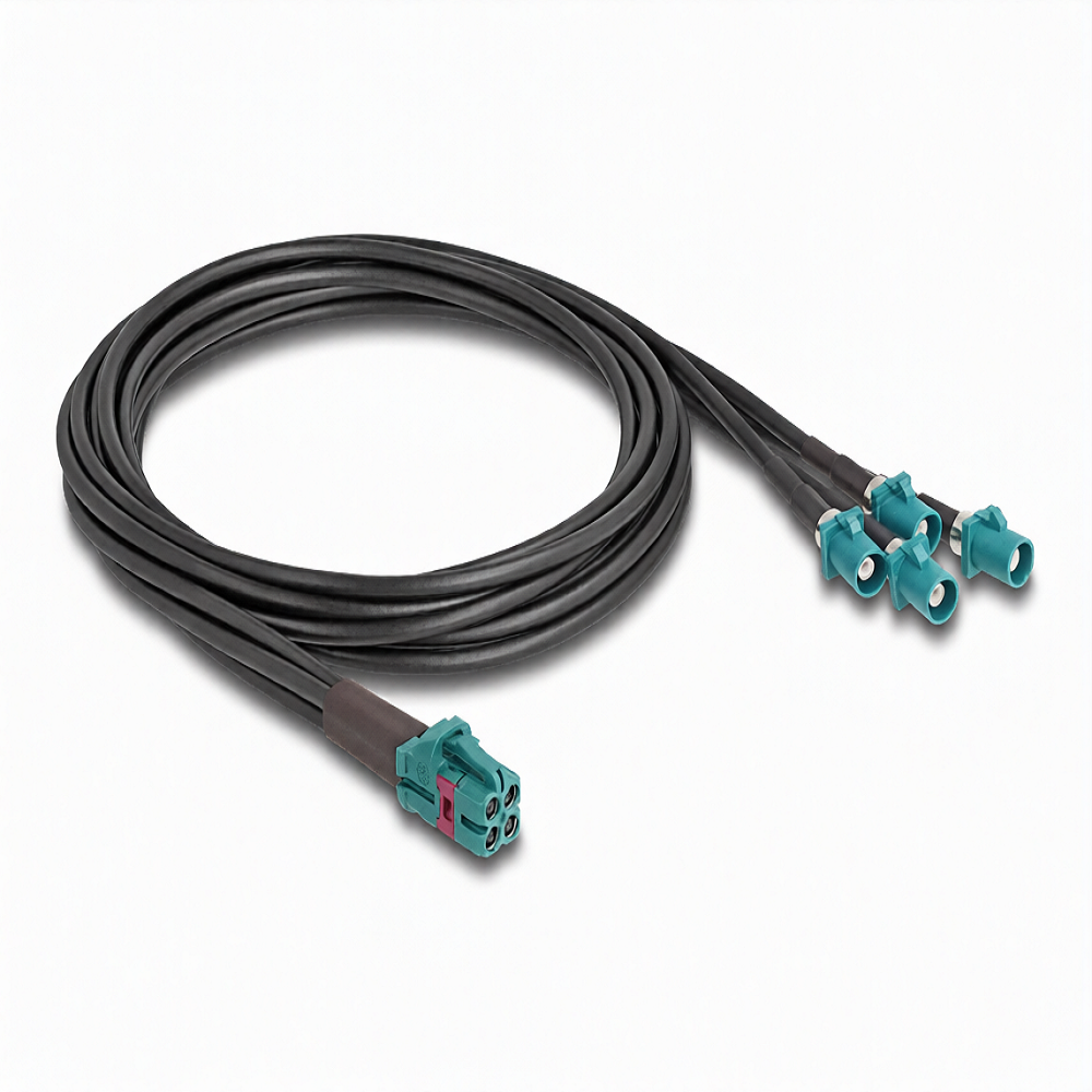 Metabee Mini Fakra Quad Z Coded Female to 4 x Fakra Male Cable HFM High Speed B-Type Cable, 1m