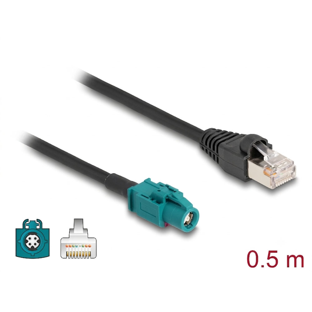 Metabee HSD Z Coded Female to RJ45 Male Cable High Speed Data Cable 0.5m