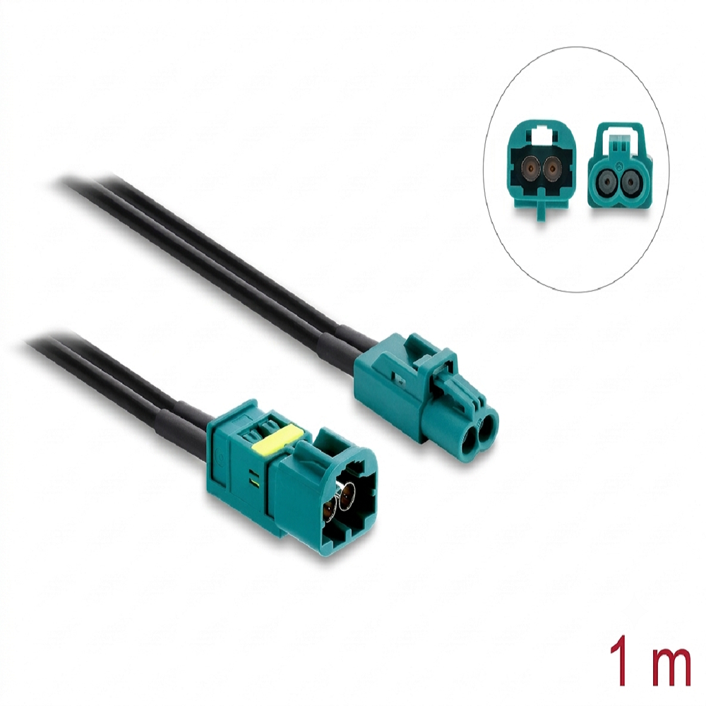 Metabee Mini Fakra HFM Dual Z Coded Female to Male Cable, 1m