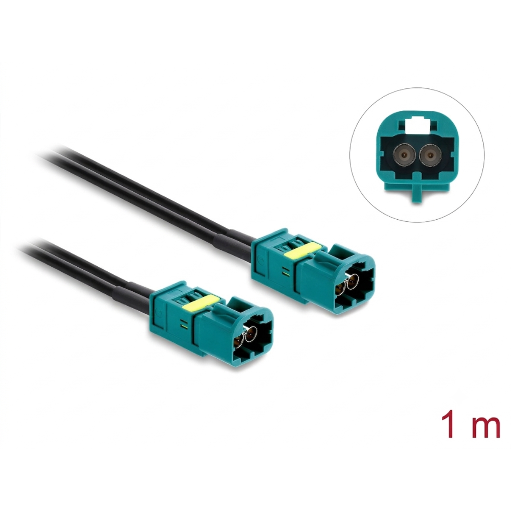 Metabee Mini Fakra HFM Dual Z Male to Male Cable, 1m