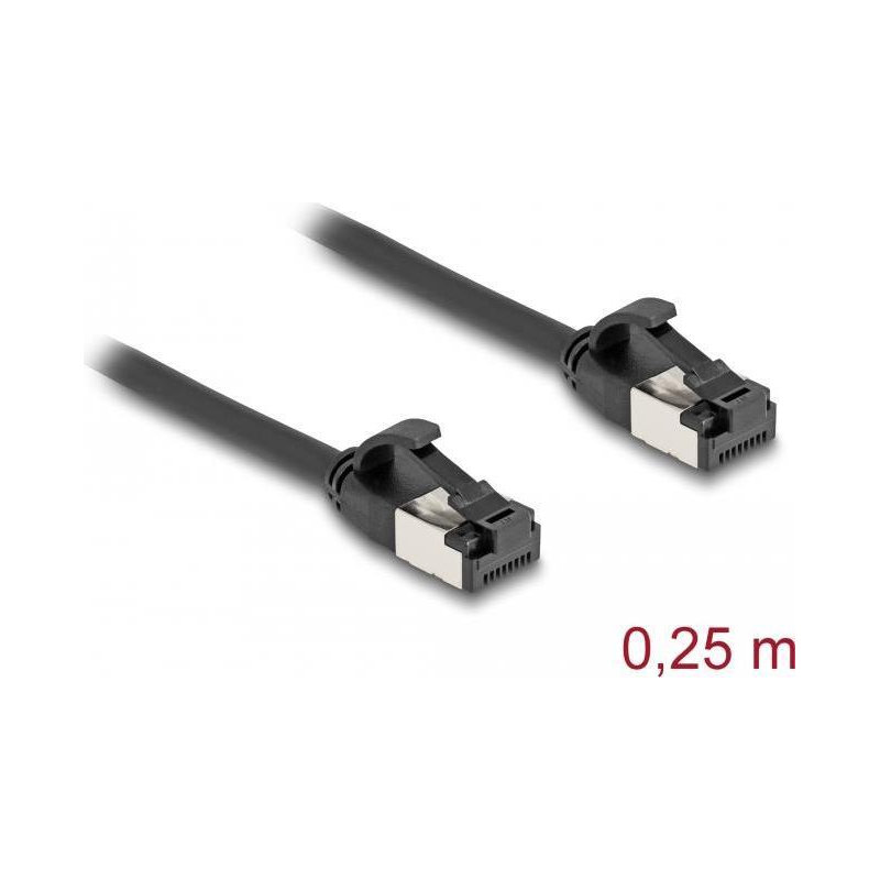 DELOCK Cat8.1 Ethernet Kablosu, RJ45 Fişten Fişe, 30 AWG, U/FTP, Siyah, 0,25 m