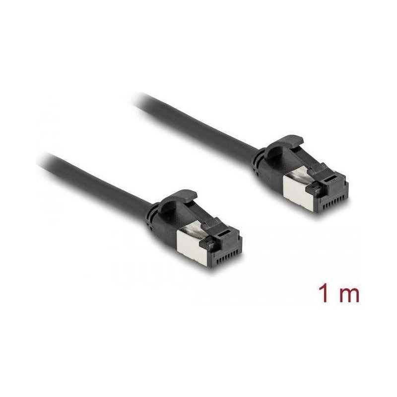 DELOCK Cat8.1 Ethernet Kablosu, RJ45 Fişten Fişe, 30 AWG, U/FTP, Siyah, 1 m