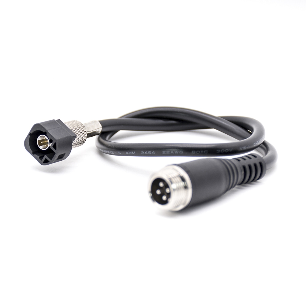 HSD 4P ذكر مشفر إلى GX12 4P كابل تمديد التوصيل 30 سم