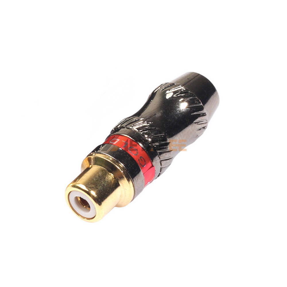 RCA Audio/Video Female Plugs gray+red ring