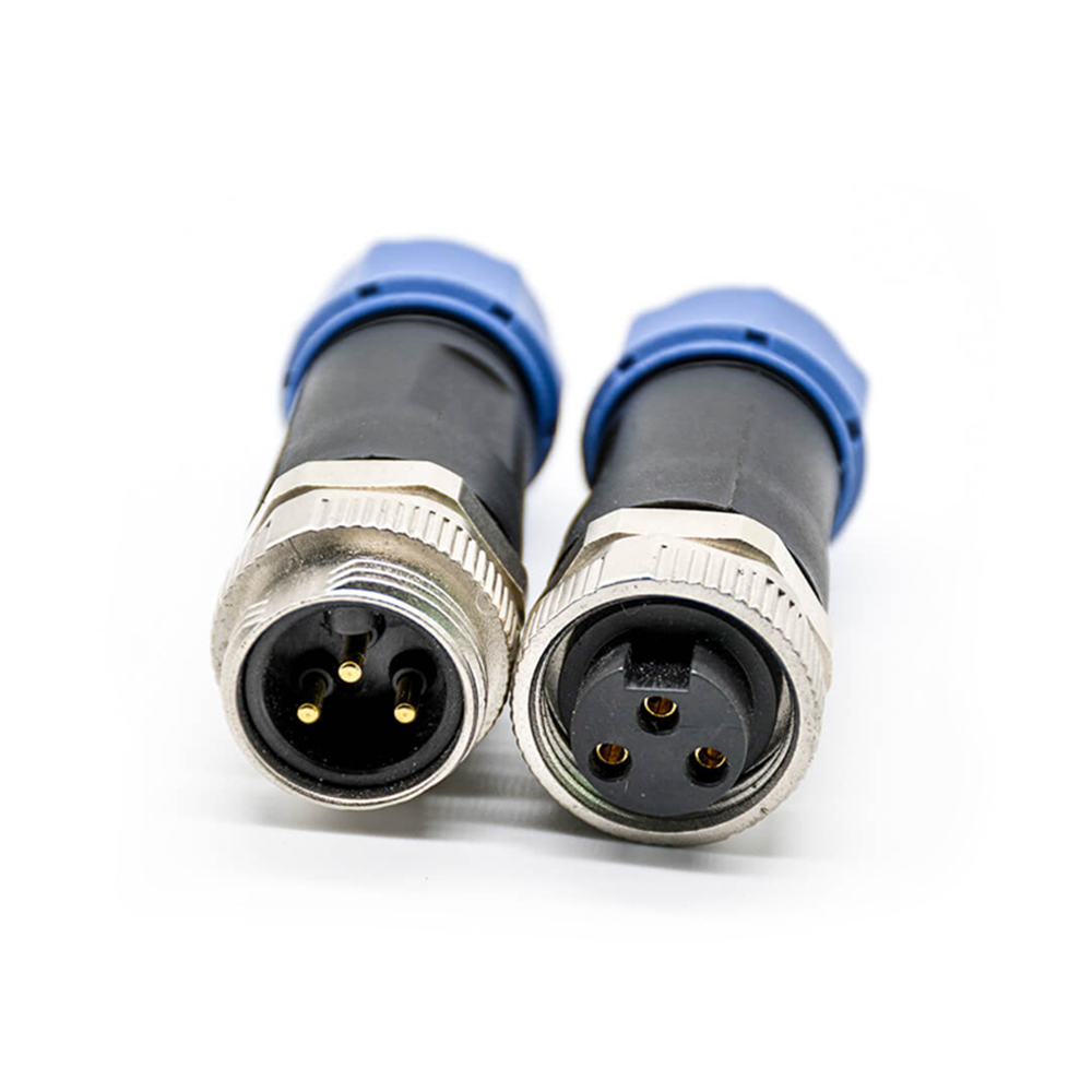 7/8 Field Wireable Connector 3 pin Female Straight UnShielded Plastic PG13.5