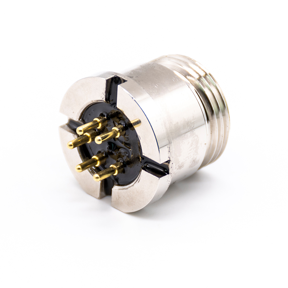 7/8 Panel Receptacle Hex Flange Plug 5 Pin Straight DIP