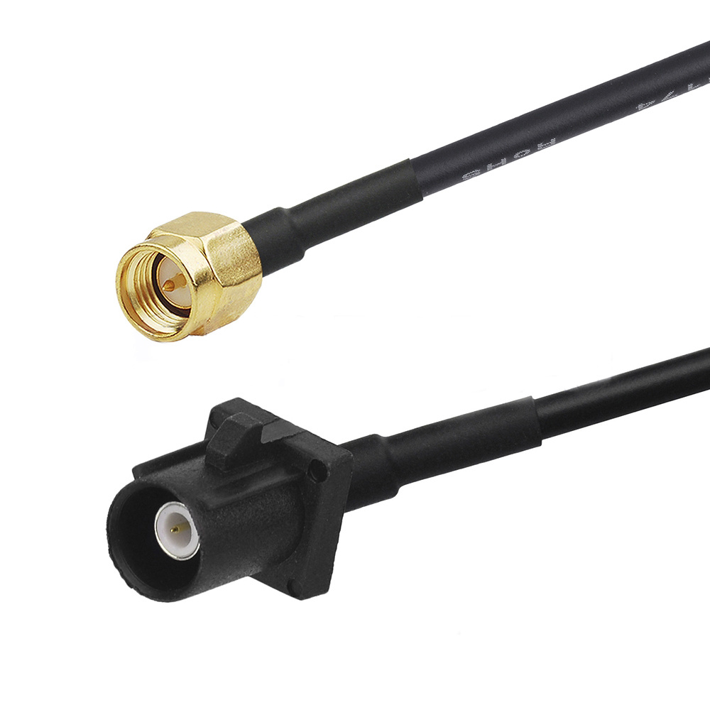 Câble de prise SMA mâle vers noir FAKRA utilisant le câble coaxial RG174