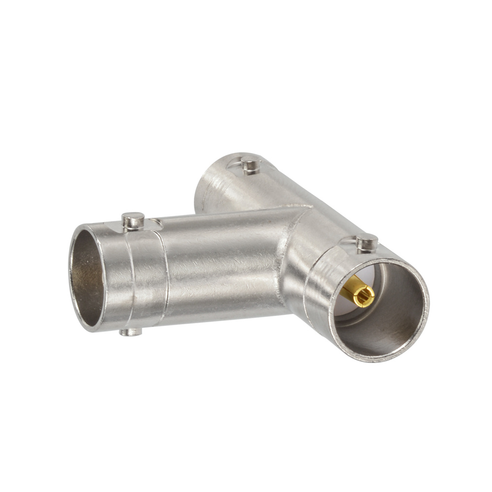 75 Ohm BNC Adapter BNC Jack to Dual BNC Jack T-type Adapter for CCTV Video Camera