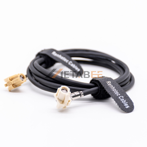 HSD 4P B Coded Right Angle Female to HSD 4P I Coded Right Angle Female Extension Cable 1M