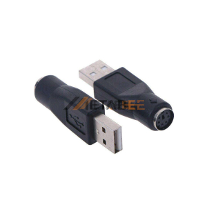 USB TYPE-A Male to PS2 Female Adaptor Free Hanging Black