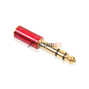 3.5mm Female to 6.35mm Male Audio Adapter Red