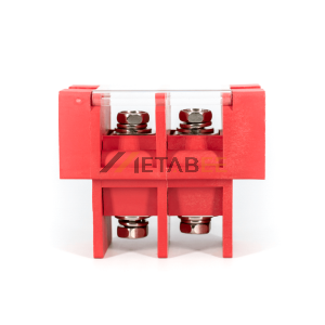 Feed Through Type Barrier Terminal Block for UPS Battery 2 Circuts Pitch 27mm Red