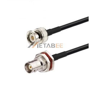BNC Male to Bulkhead BNC Female BNC Pigtail Cable With 20cm 50 Ohm RG58 Coax