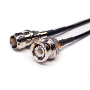 BNC Male to TNC Female Bulkhead Cable Assembly With 10cm 50 Ohm RG174 Coaxial Cable