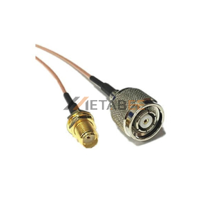 SMA Female Bulkhead to RP TNC Male RF Cable Assembly With 50cm 50 Ohm RG178 Coax