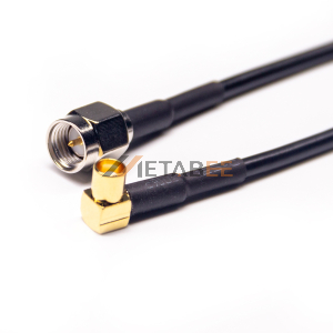 SMA Plug to Right Angle MCX Jack RF Cable Assemblies 20cm RG174 Cable 50ohm