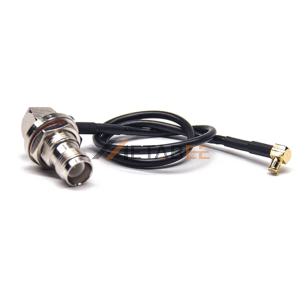 RP TNC Female Bulkhead to MCX Male Right Angle RF Cable Assembly With 20cm 50Ohm RG174 Coax