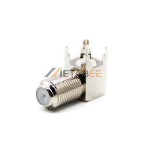 Coaxial Connector F Type Right Angle Jack Female Pin  Panel Mount Through Hole 75 Ohm