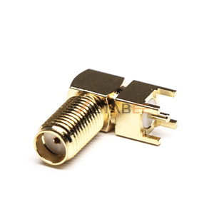 Coaxial Connector SMA Right Angle Jack Female Pin Panel Mount Through Hole 50 Ohm