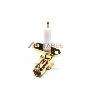Coaxial Connector SMA Right Angle Jack Female Pin Panel Mount Two Flange 50 Ohm