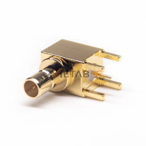 Coaxial Connector SMB Right Angle Jack Male Pin Panel Mount Through Hole 75 Ohm