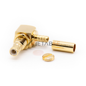 Coaxial Connector SMB Right Angle Jack Male Pin Crimp Cable Type 50 Ohm