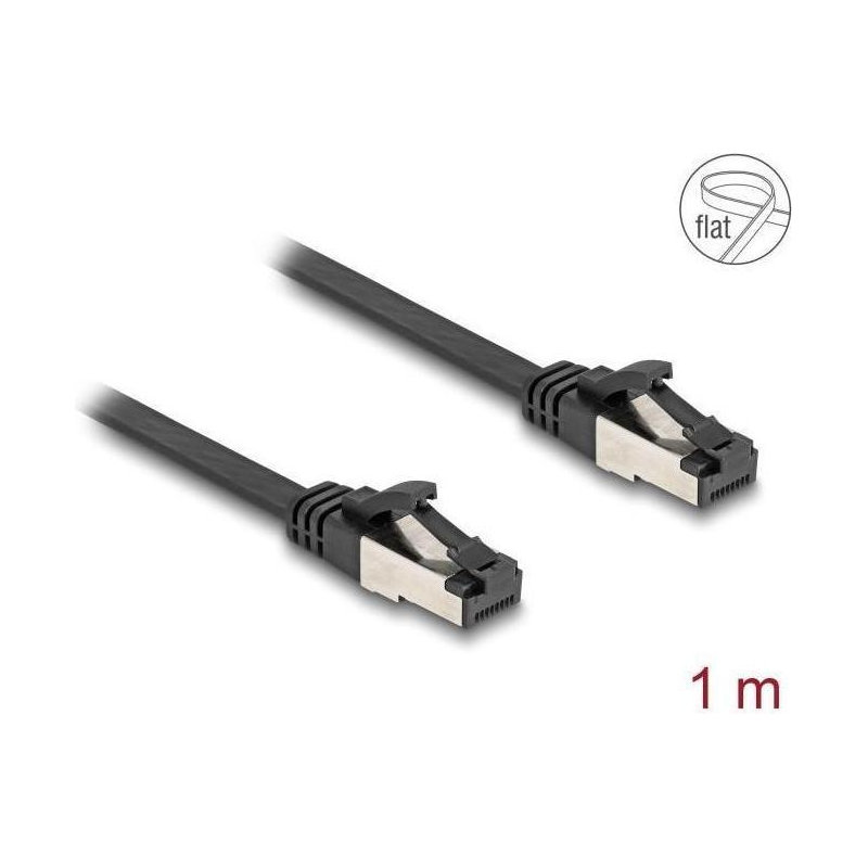 DELOCK Cat8.1 Düz Bağlantı Kablosu, RJ45 Fişten Fişe, 32 AWG, U/FTP, Siyah, 1 m