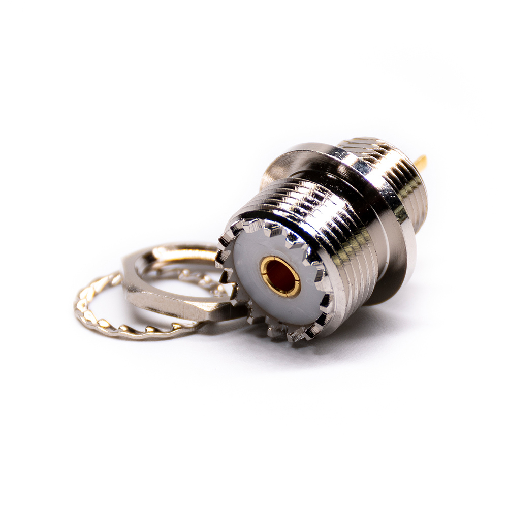 Straight UHF Jack Solder Panel Mount Bulkhead