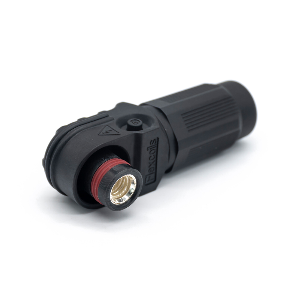 Connettore per accumulo di energia da 8 mm Spina per cavo da 200 A Cavo non schermato ad angolo retto da 50 mm² Nero
