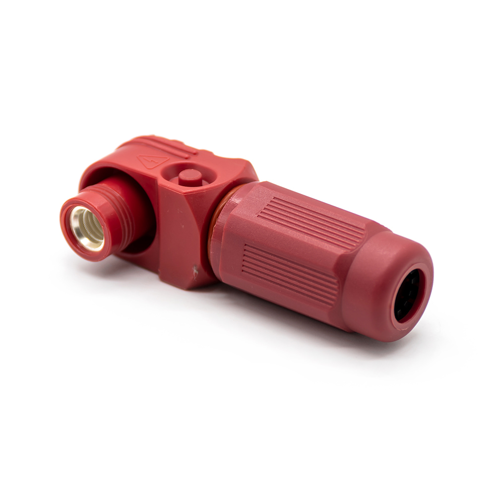 Connettore per accumulo di energia da 8 mm Spina per cavo da 200 A Cavo non schermato ad angolo retto da 50 mm² Rosso
