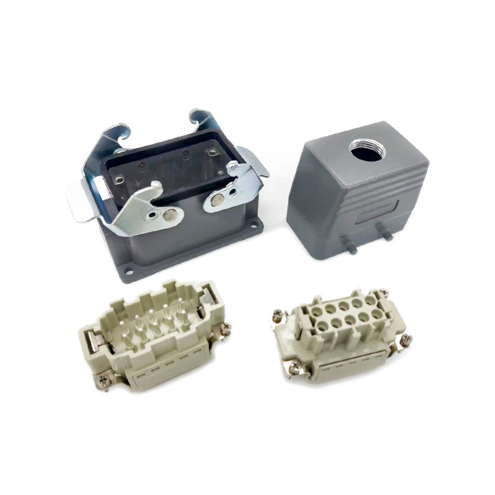 重载连接器组件 H10B 顶部接入 M20 表面安装 HE 10 针笼式夹端子