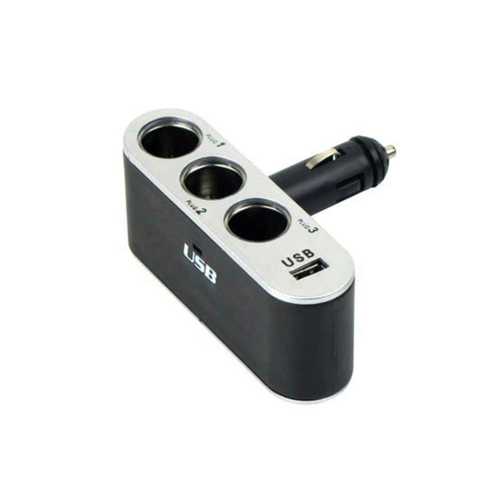 Adaptateur de voiture d'alimentation cc du répartiteur de prise allume-cigare à 3 voies 12V24V avec Port USB
