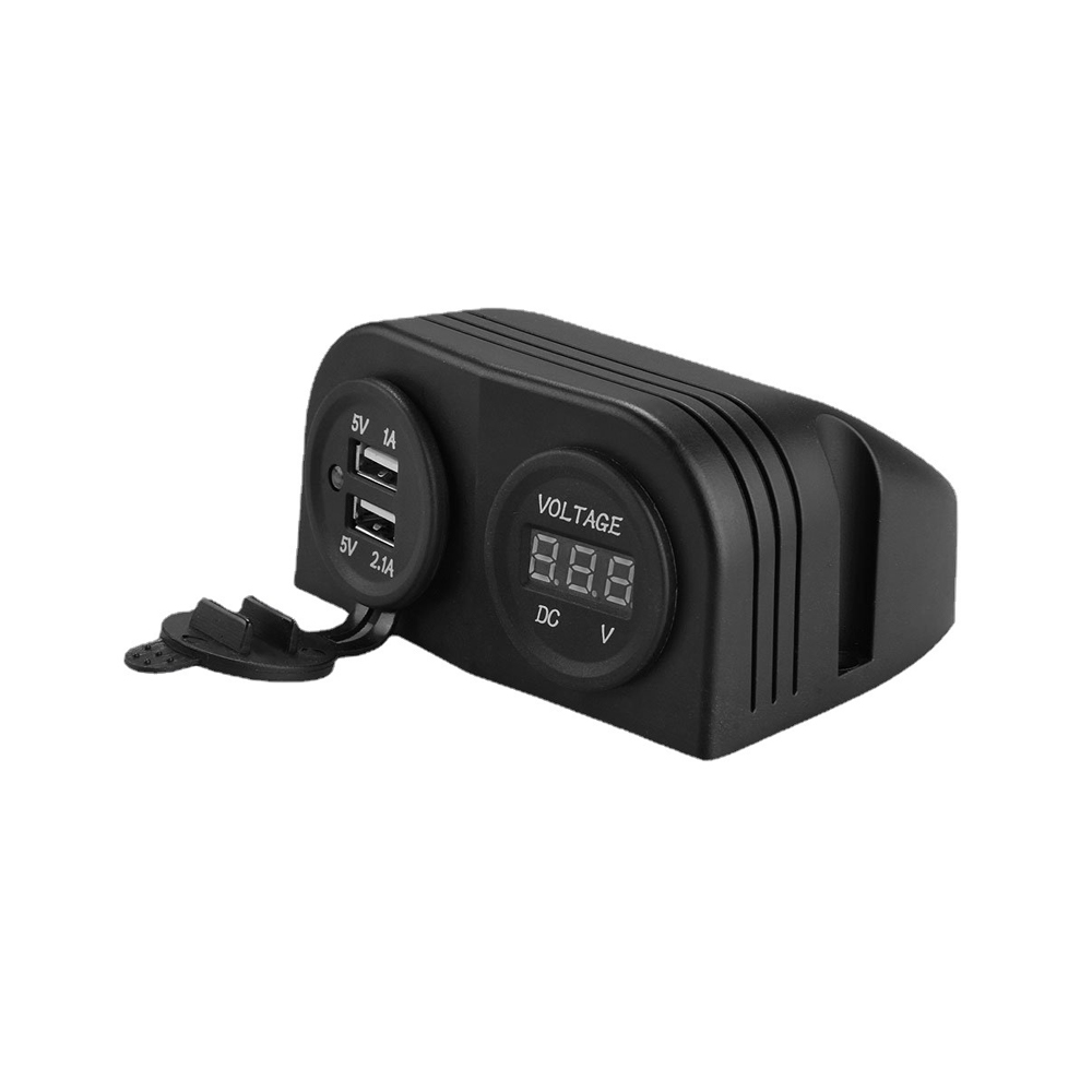 USB 车载充电器插座面板，5V 3.1A 2 端口，带数字电压表
