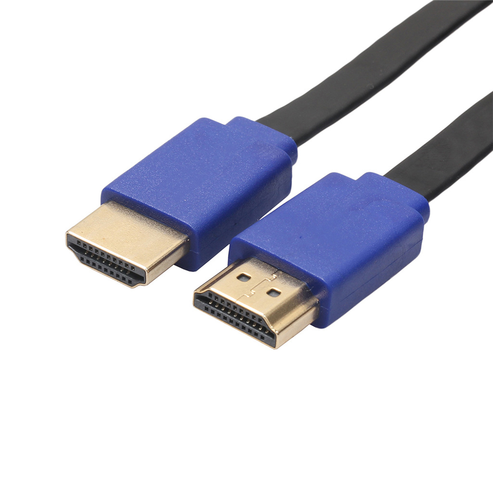 19pin HDMI Male to Male Retractable  Harness 1m Black(Blue Head) Copper