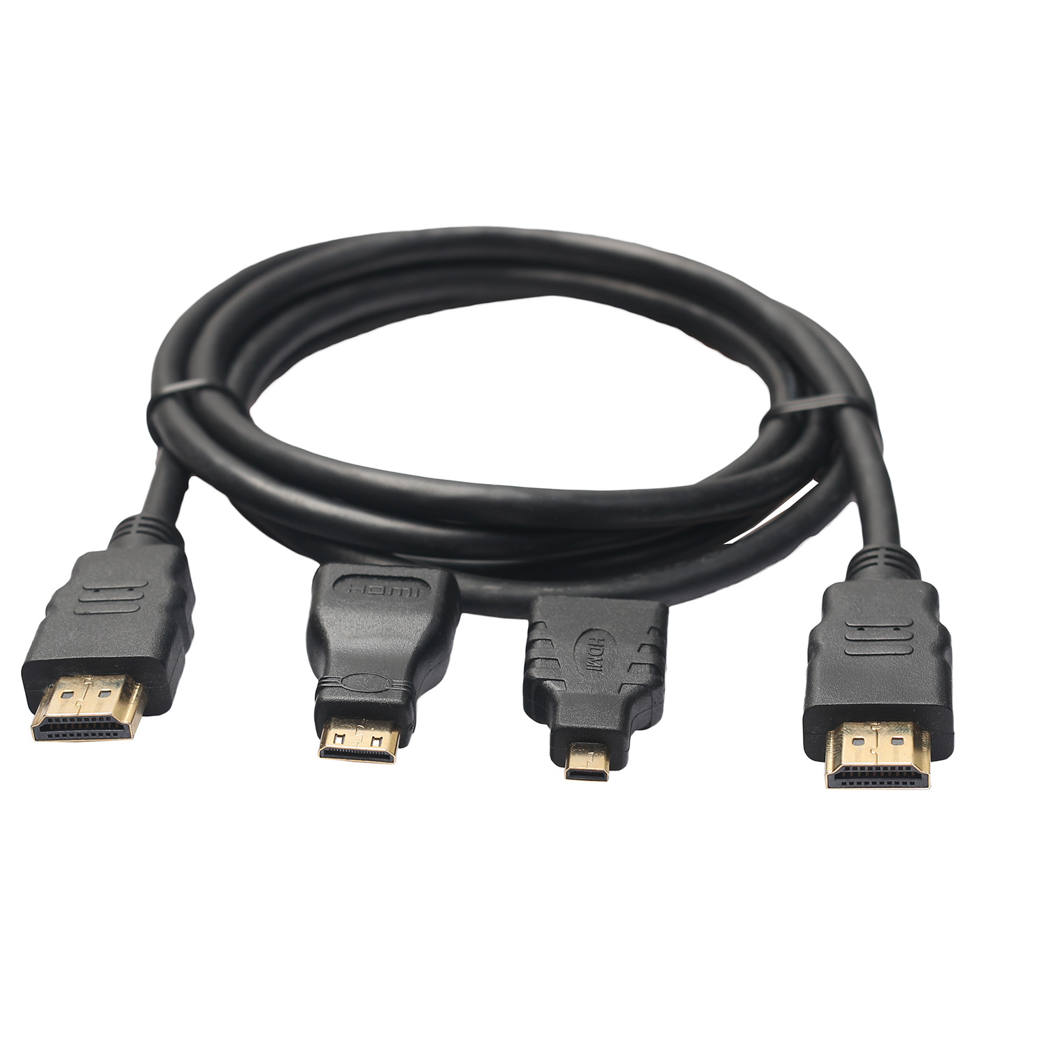 19pin HDMI male to mini micro male wiring harness 1.5m Black Copper