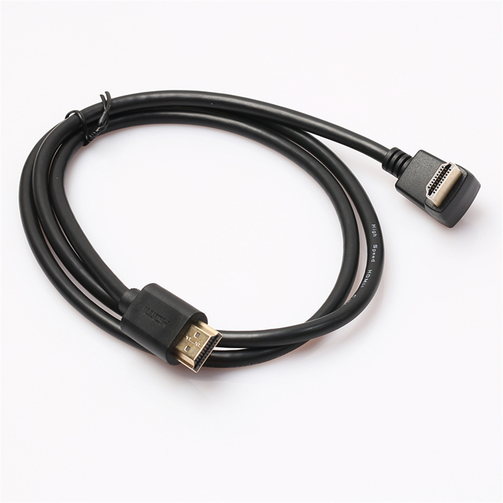 19pin HDMI 90 Degree Male to HDMI Male Harnesses 1m Black Copper