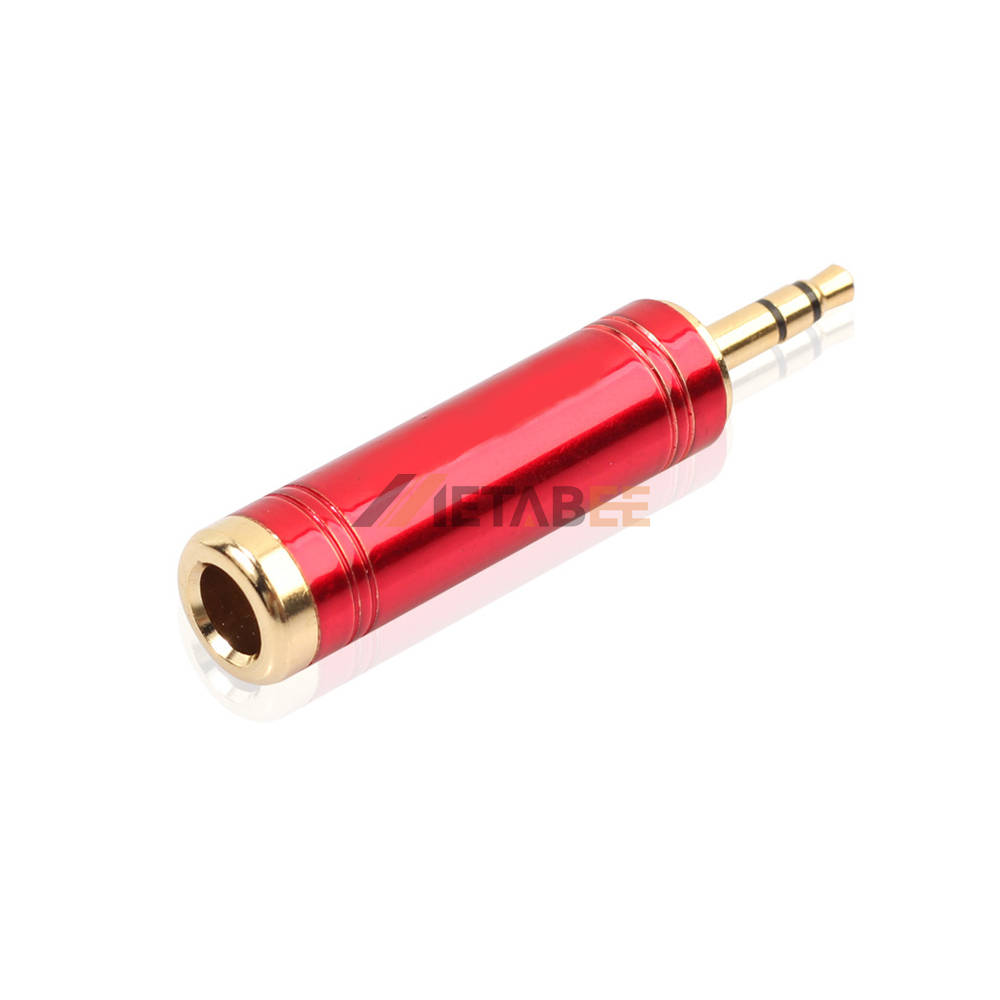 3.5mm Male to 6.35mm Female Audio Adapter Red
