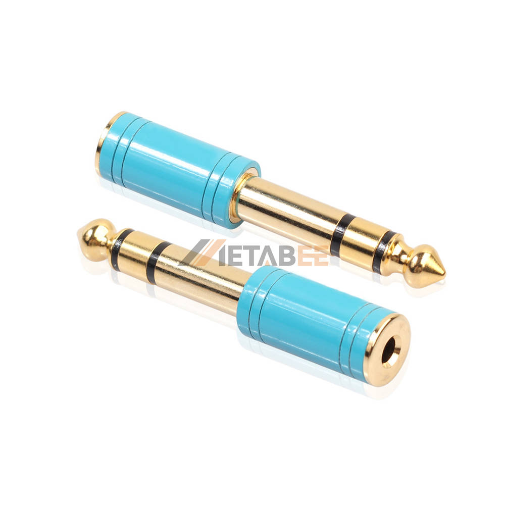 3.5mm Female to 6.35mm Male Audio Adapter Blue
