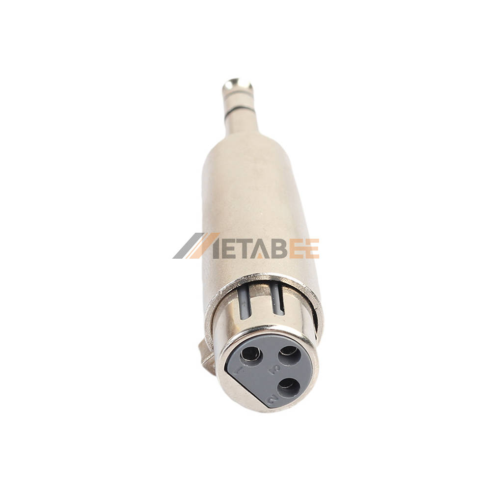 6.35mm male to 3 pin XLR female audio adapter Silver