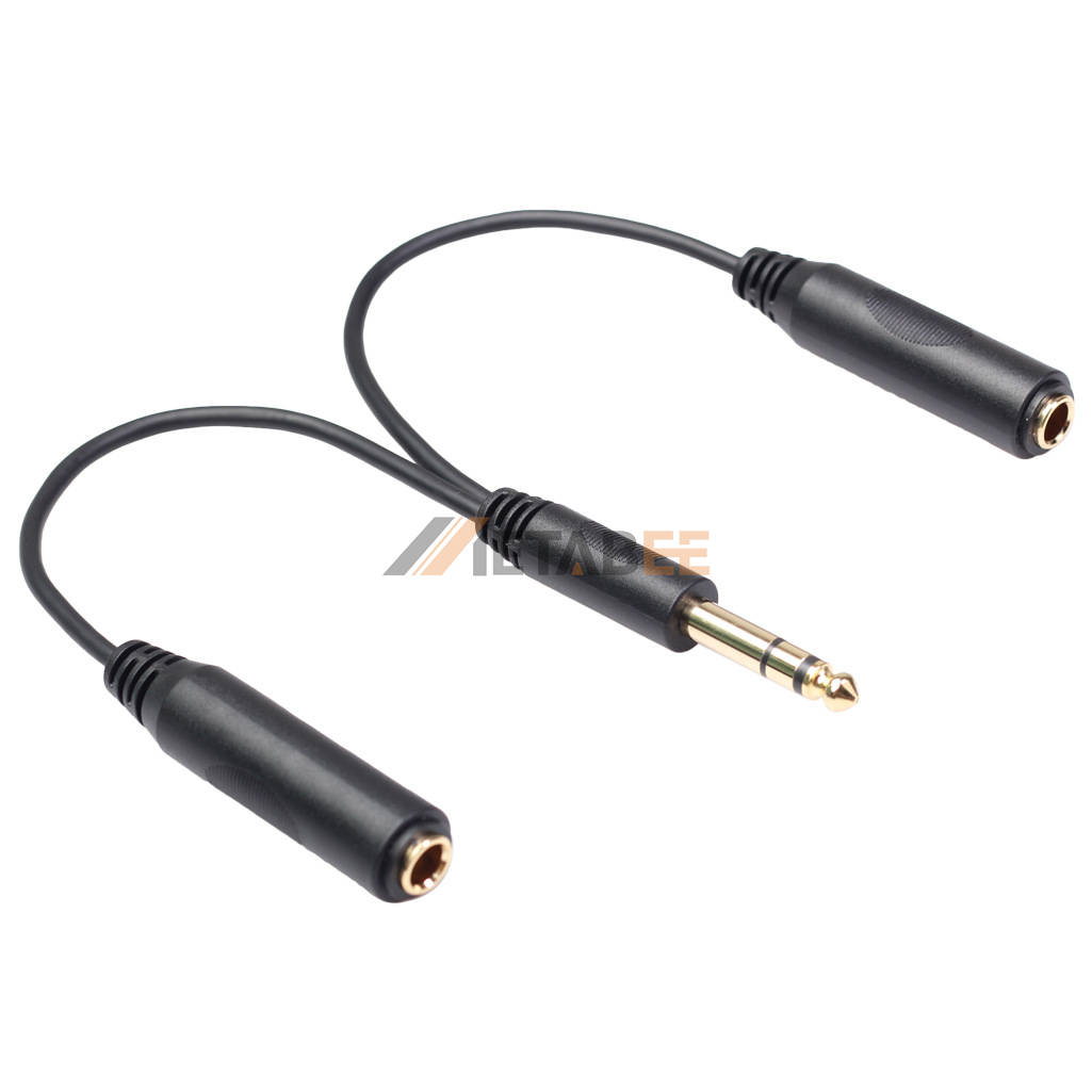6.35mm Male to 2 6.35 Female Audio/Video Cable