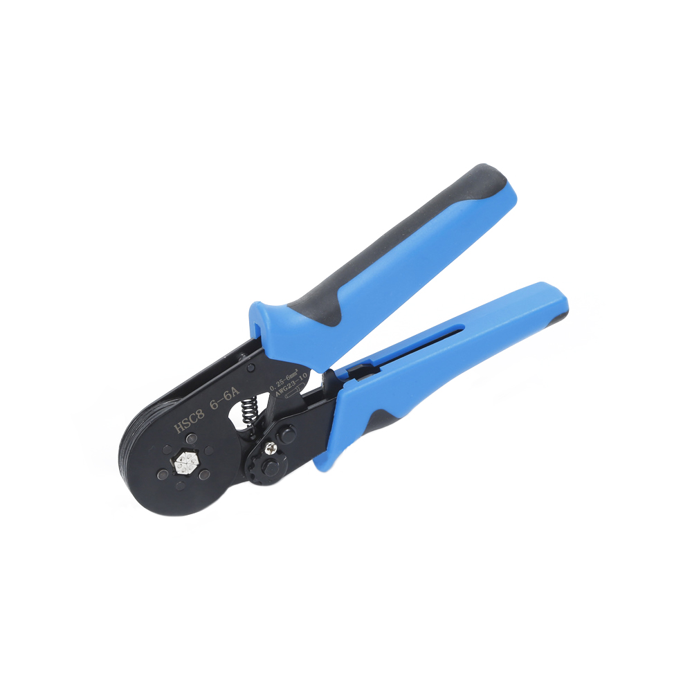 Crimping Tool Set, HSC8 6-6 & 800 PCS Terminals, 0.25-6.0mm², Ratcheting, Blue, Terminal Crimper