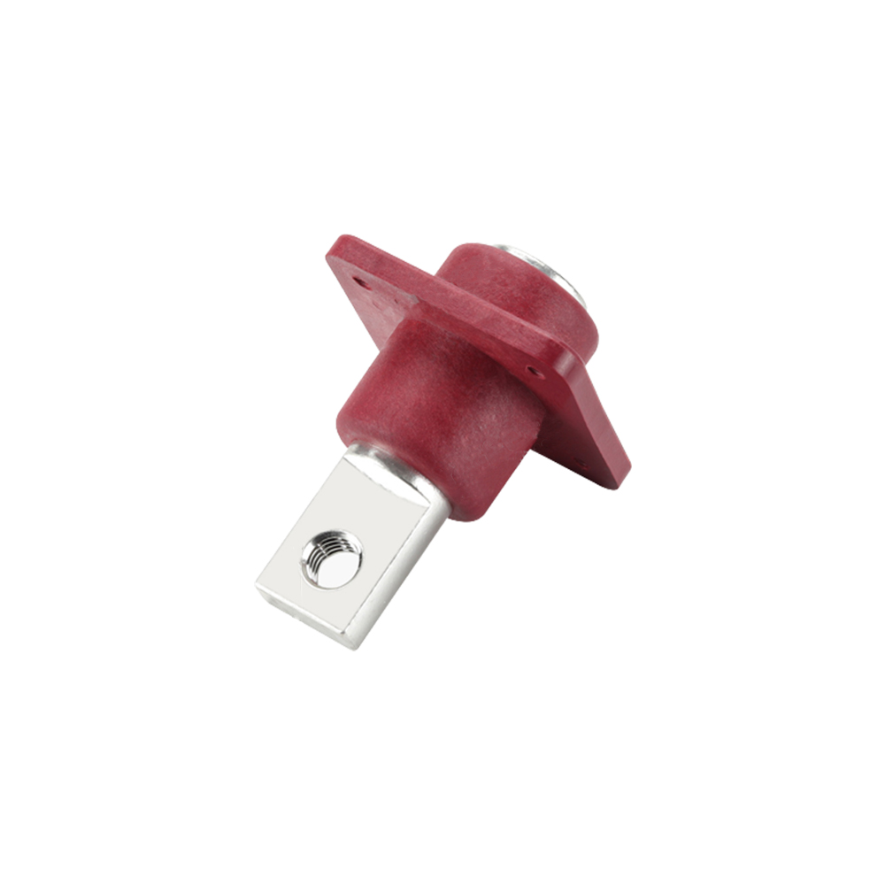 Single Stud Type Junction Blocks 500A  Internal Screw (M10) Busbar with M10  Flange Mounting Red