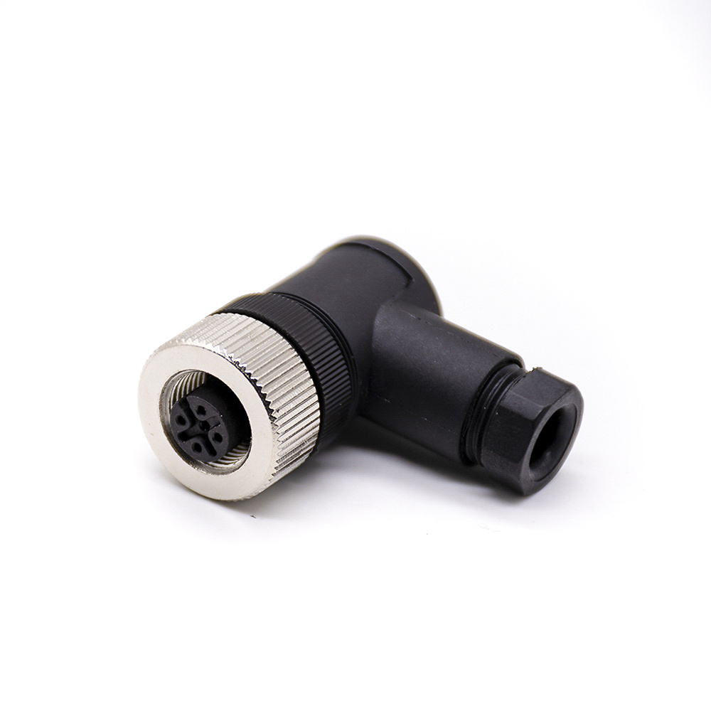 Circular Connectors M12 female right angled plug 5 female pin A code screw contacts