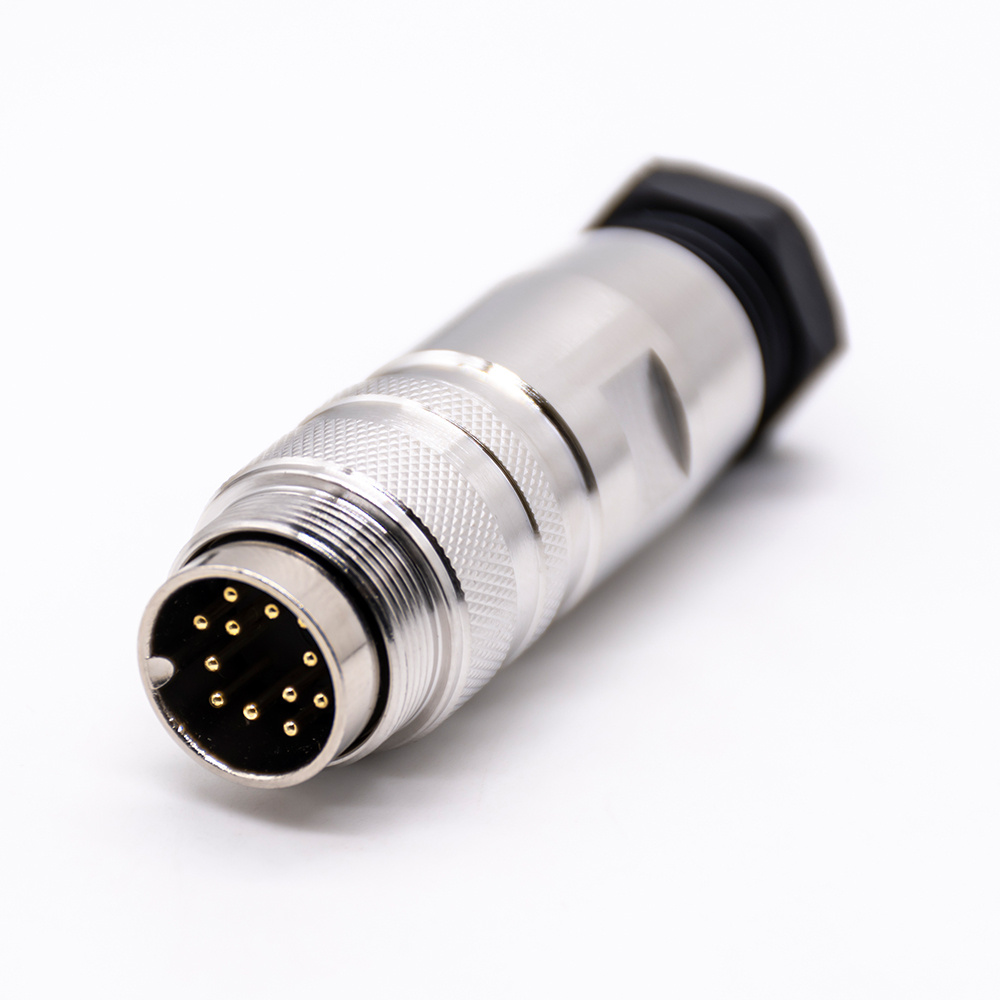 Circular Connectors M16 male straight plug 12 male pin A code screw contacts