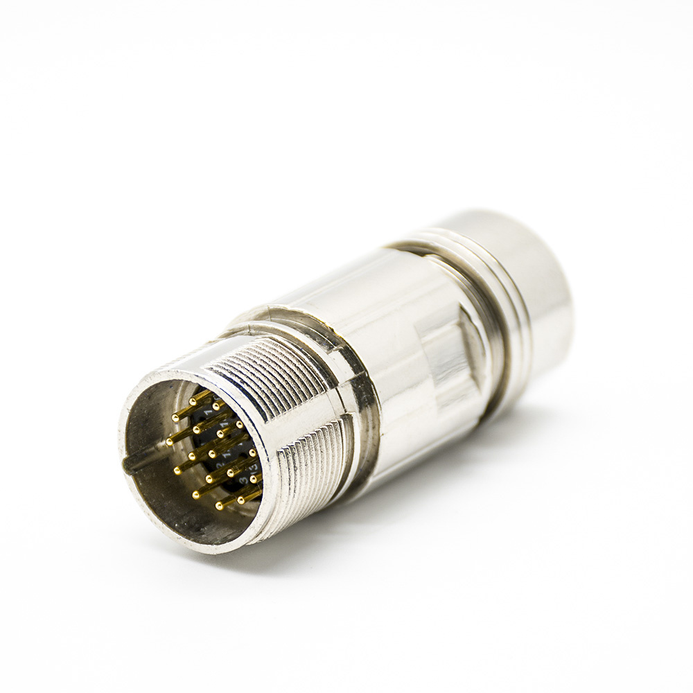 Circular Connectors M23 male straight plug 17 male pin A code screw contacts