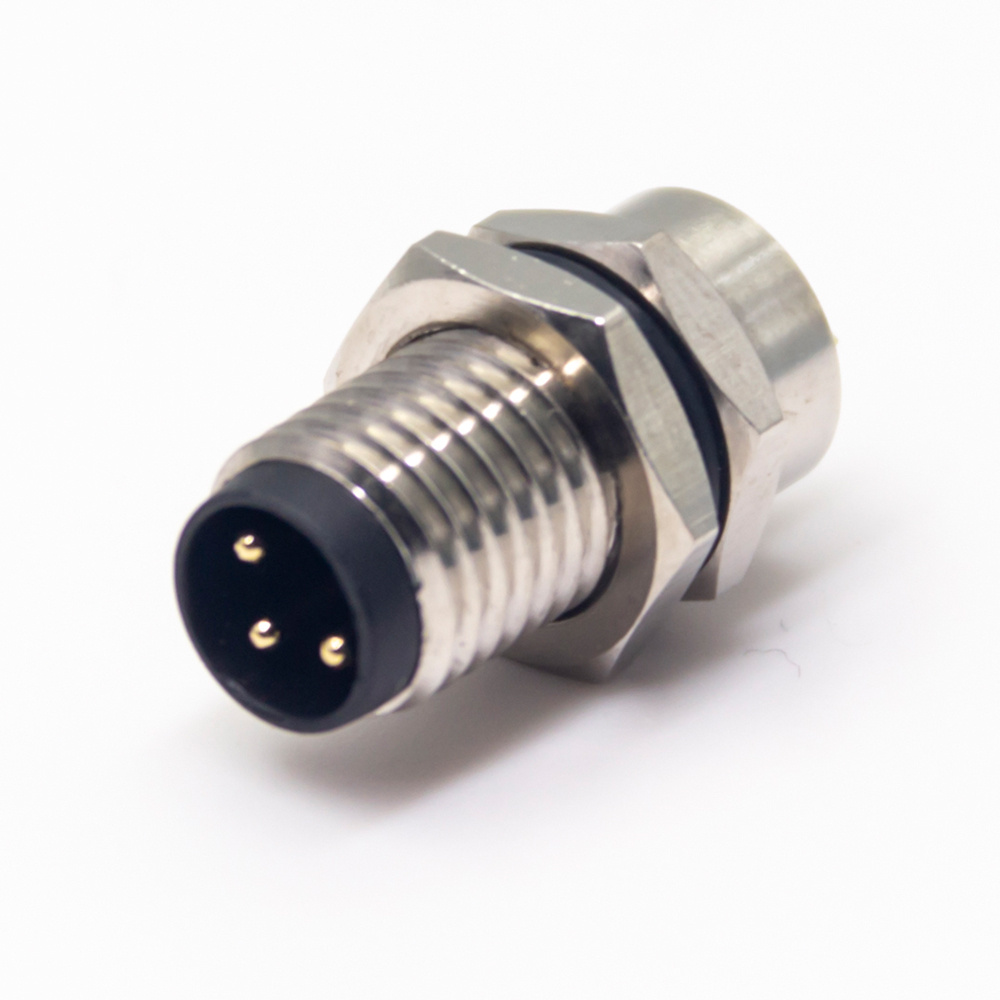M8-Stecker für Panelmontage, 3-polig, A-Code, ungeschirmter, gerader Lötkelch