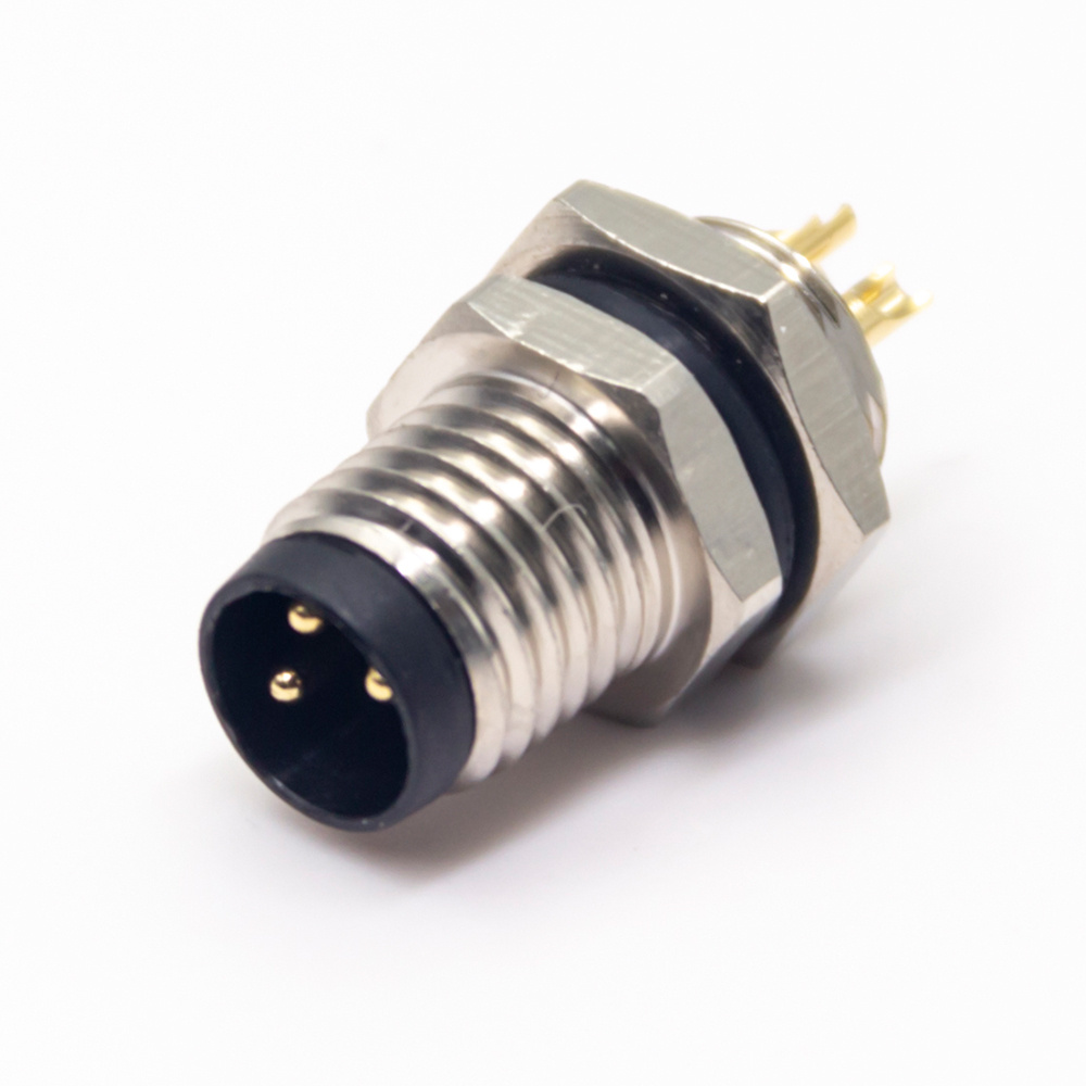 M8-Stecker für Panelmontage, 3-polig, A-Code, ungeschirmter, gerader Lötkelch