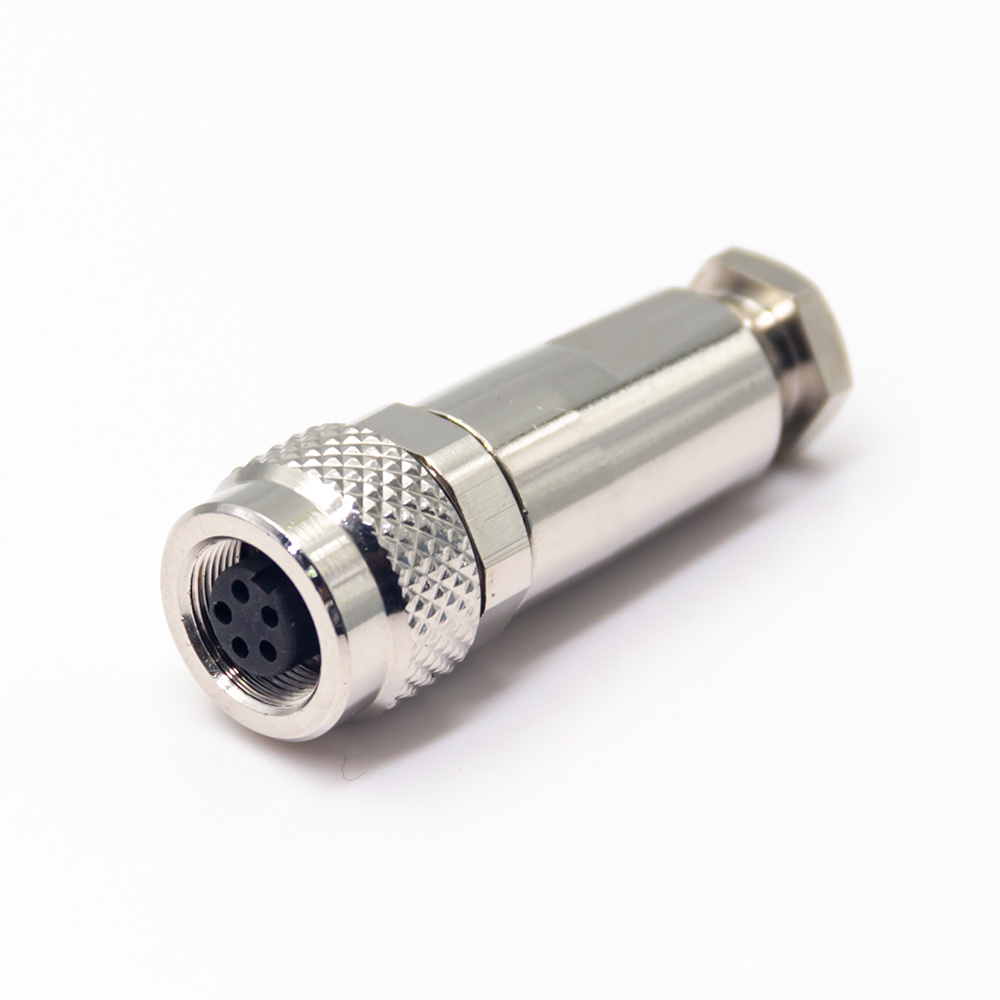 Circular Connectors M9 Female Straight Plug 5 Pin Screw Contacts