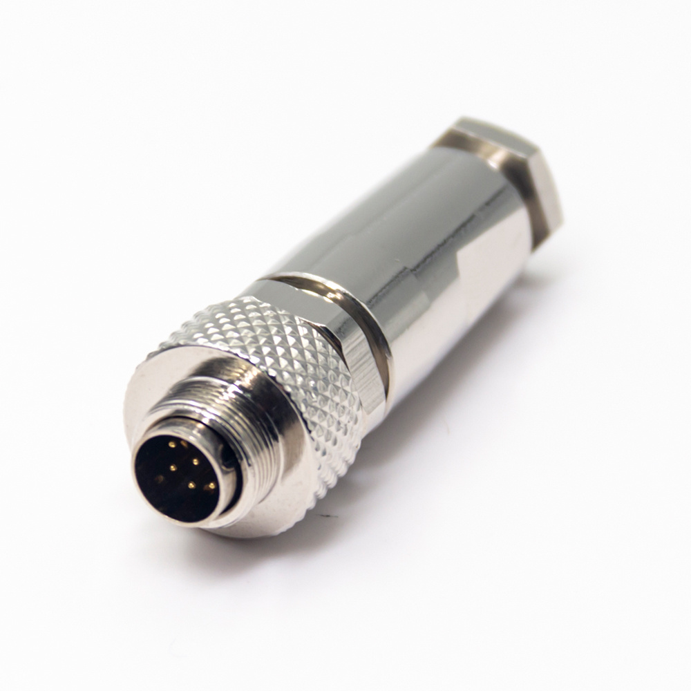 Circular Connectors M9 Male Straight Plug 8 Pin Screw Contacts